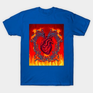 Flames Burning Heart On Fire T-Shirt